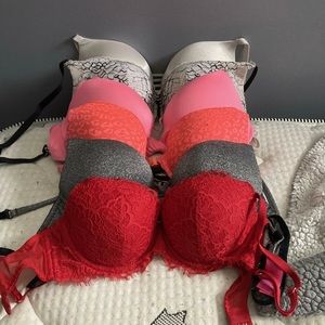 Pink, Victoria secret, and la senza bras